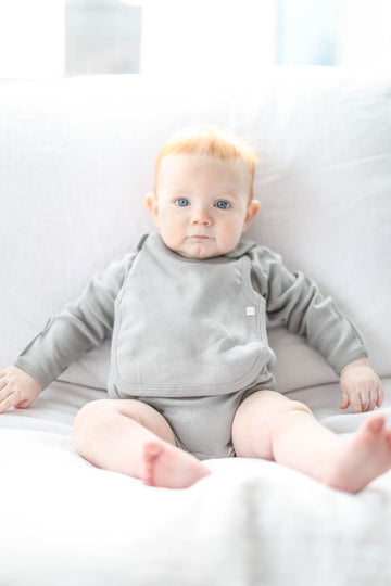 Smart Long Sleeve Bodysuit + Bib - Gray